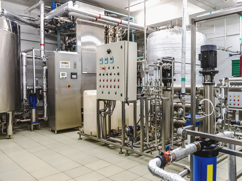 Industrial machinery with visible hydraulic components