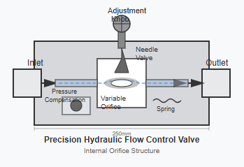 Hydraulic flow control valve in a hydraulic system