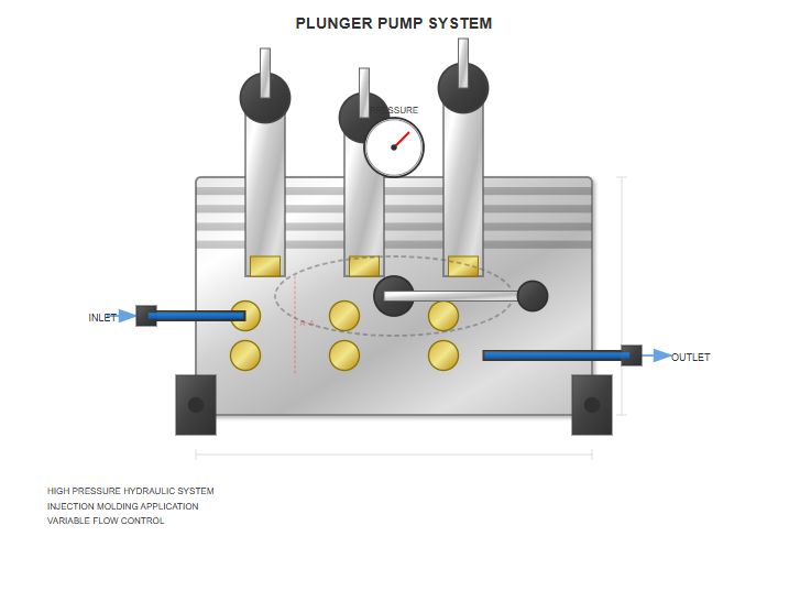 Injection molding machine using plunger pump