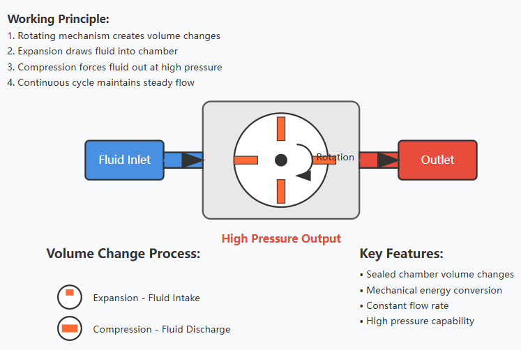 Diagram illustrating positive displacement pump mechanism
