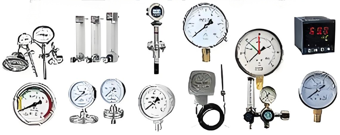 Pressure measurement instruments including gauges and transducers