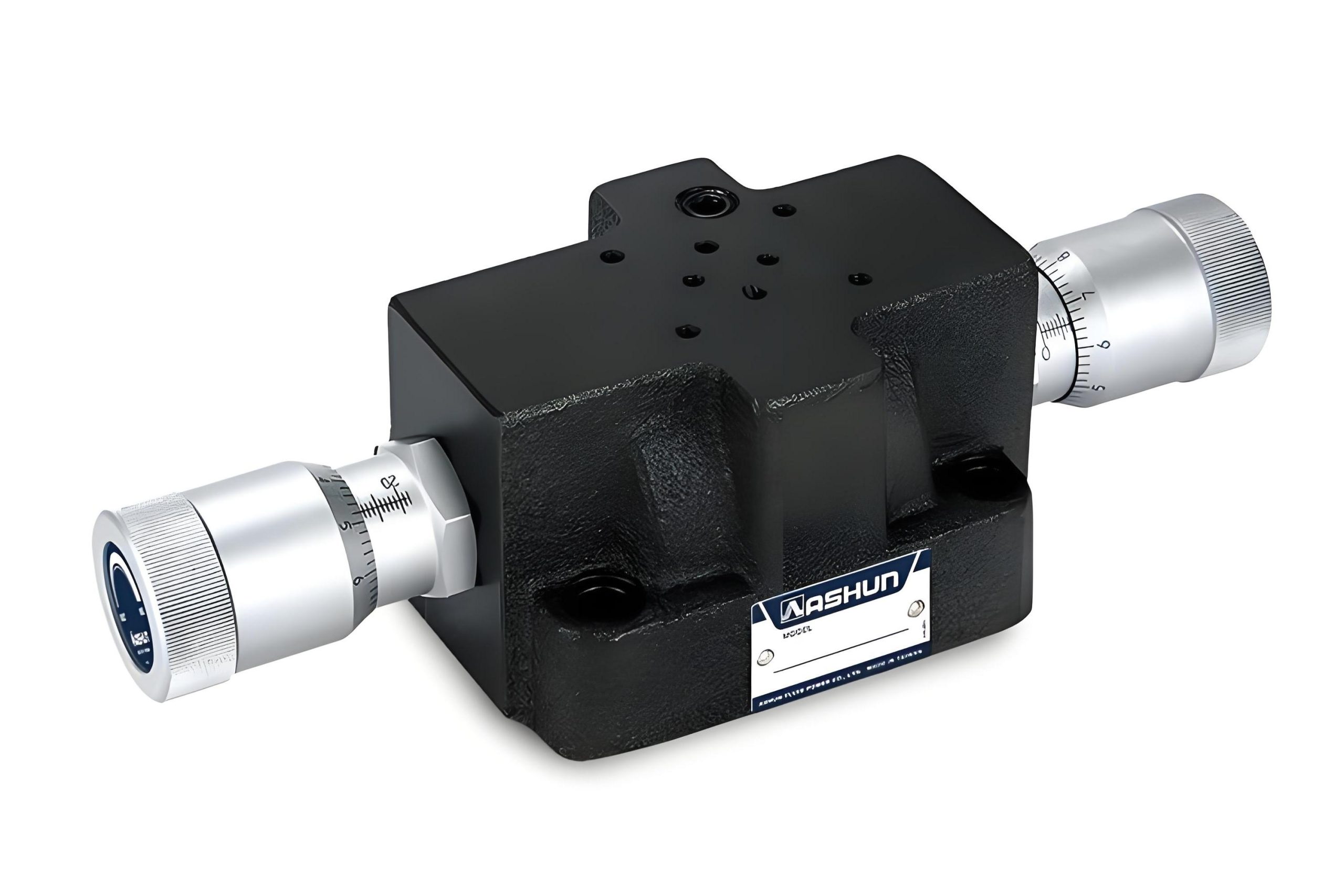 Precision flow control valve with adjustment knob and flow meter