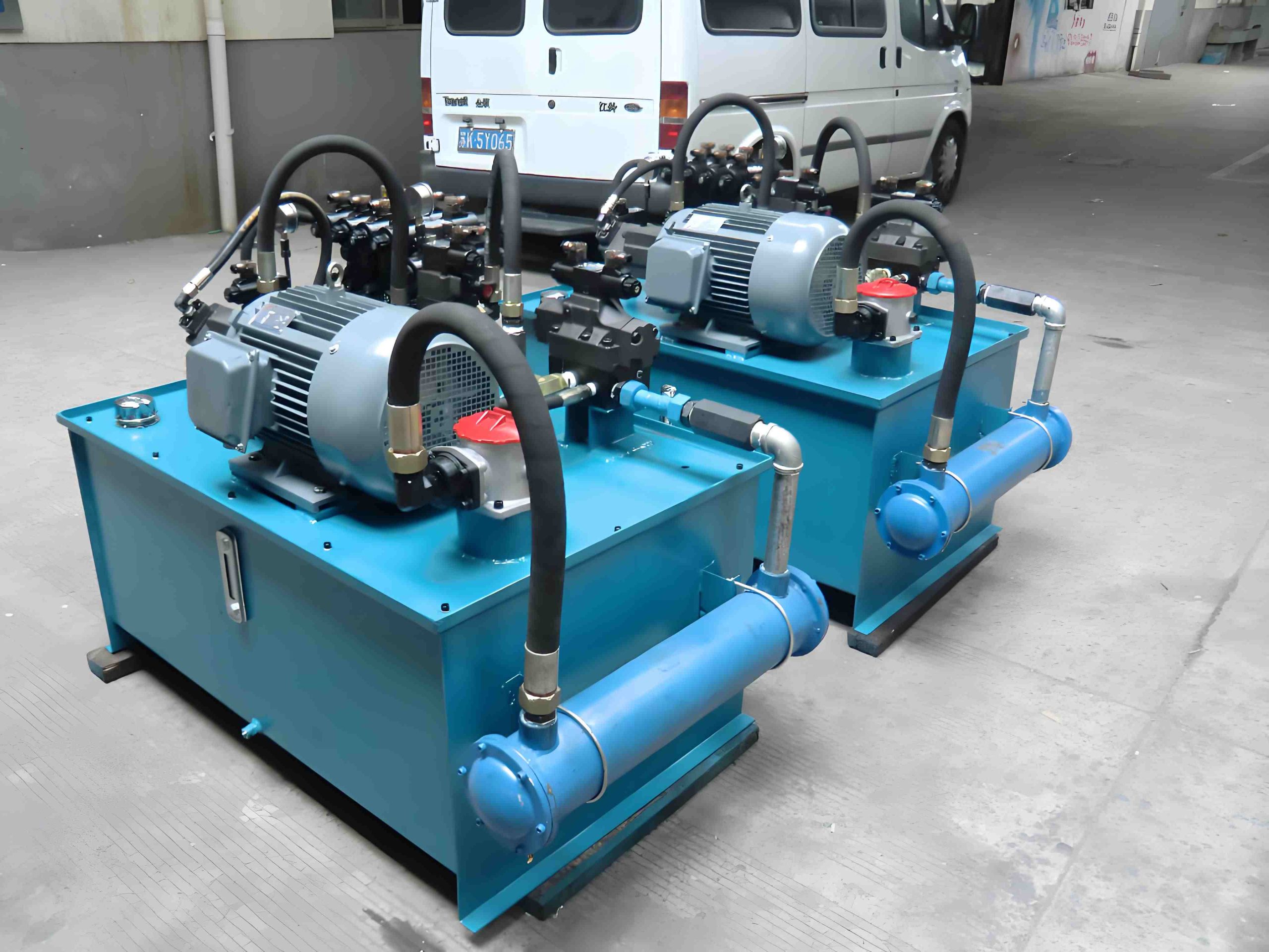 Marine hydraulic systems such as steering gears and deck machinery