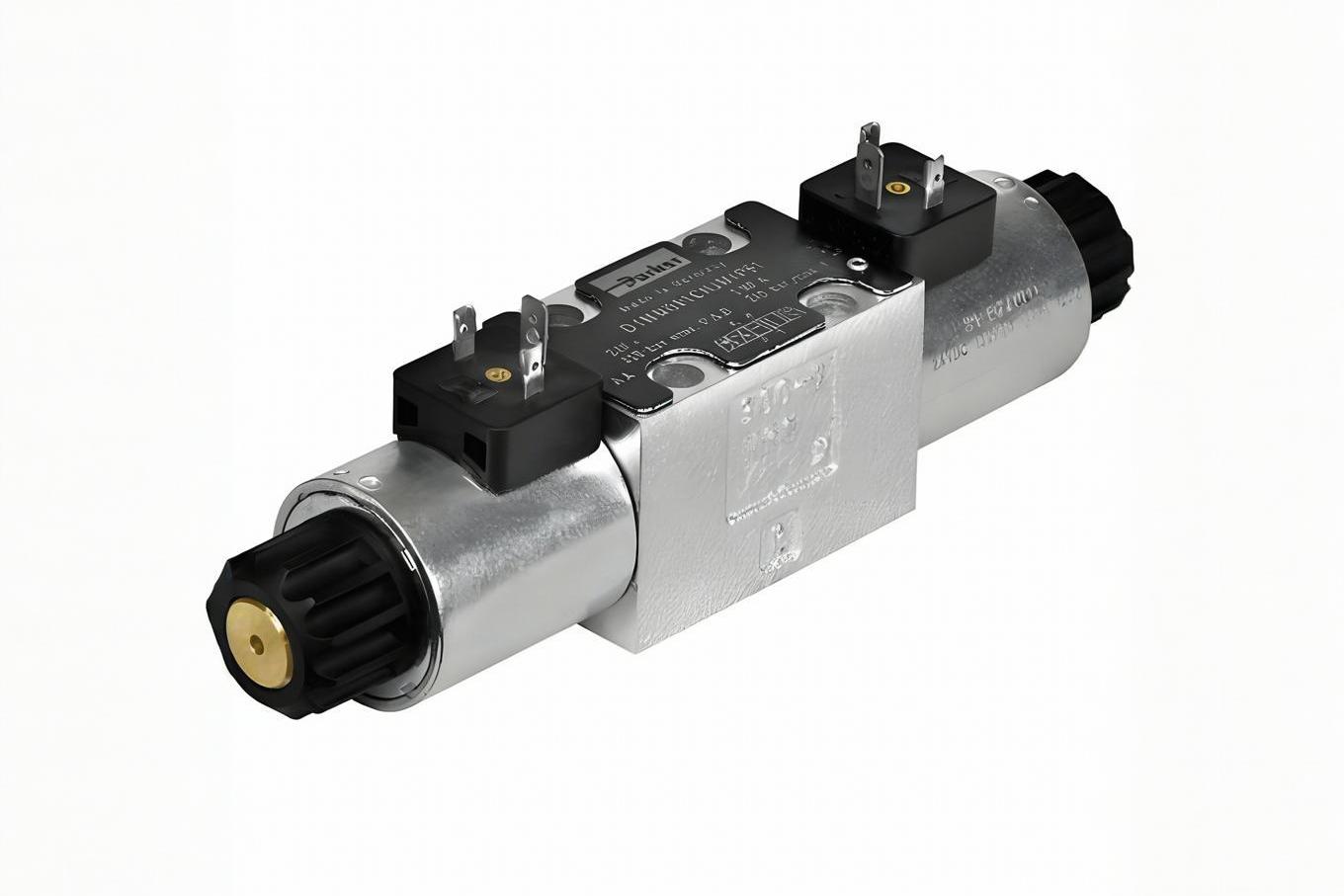 Directional control valve showing multiple ports and actuation lever
