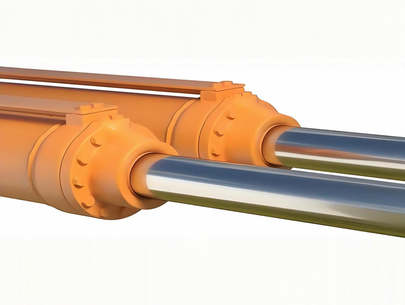 Telescopic hydraulic cylinder for extended stroke applications