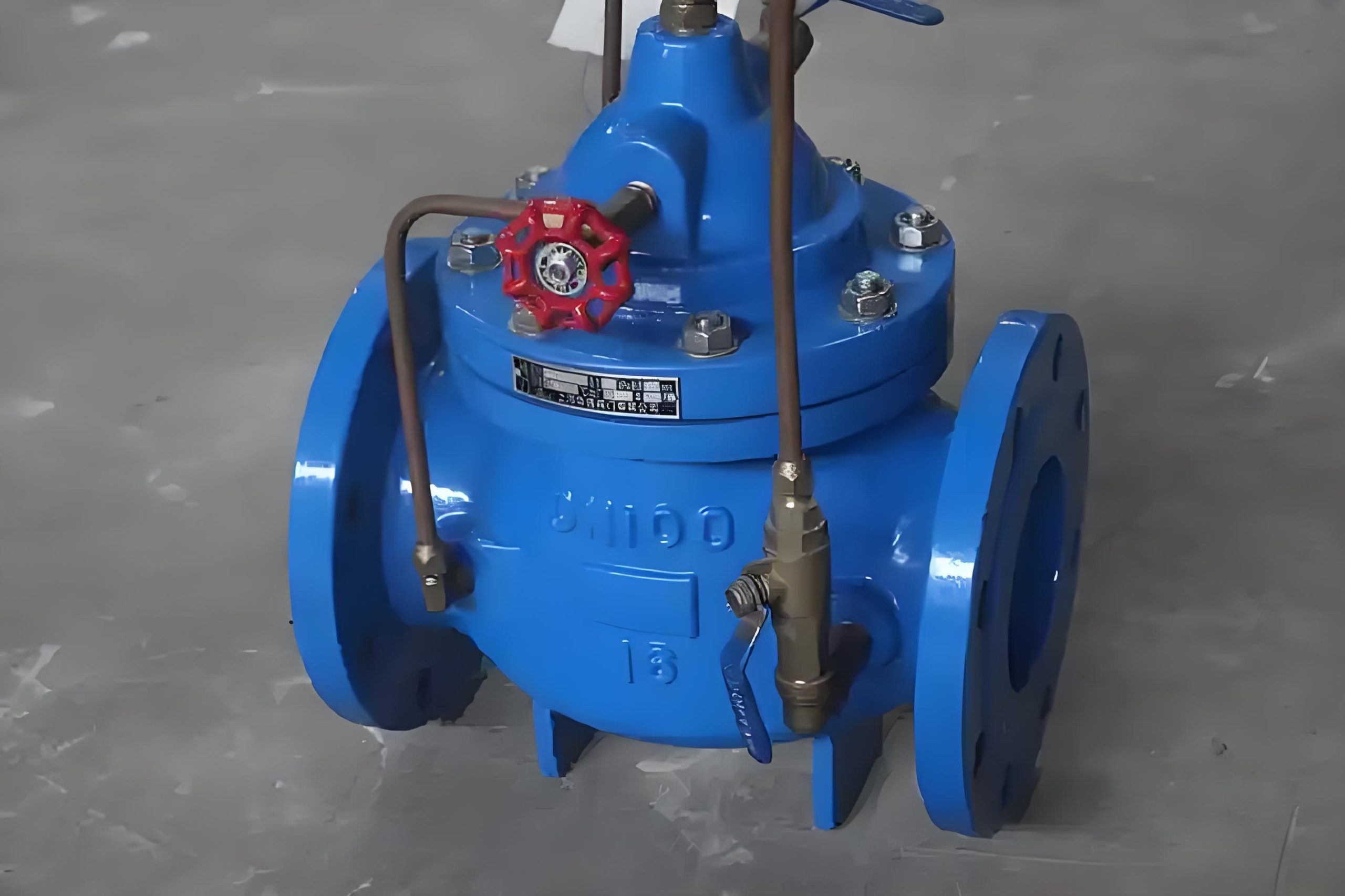 Pressure relief valve showing spring mechanism and pressure adjustment