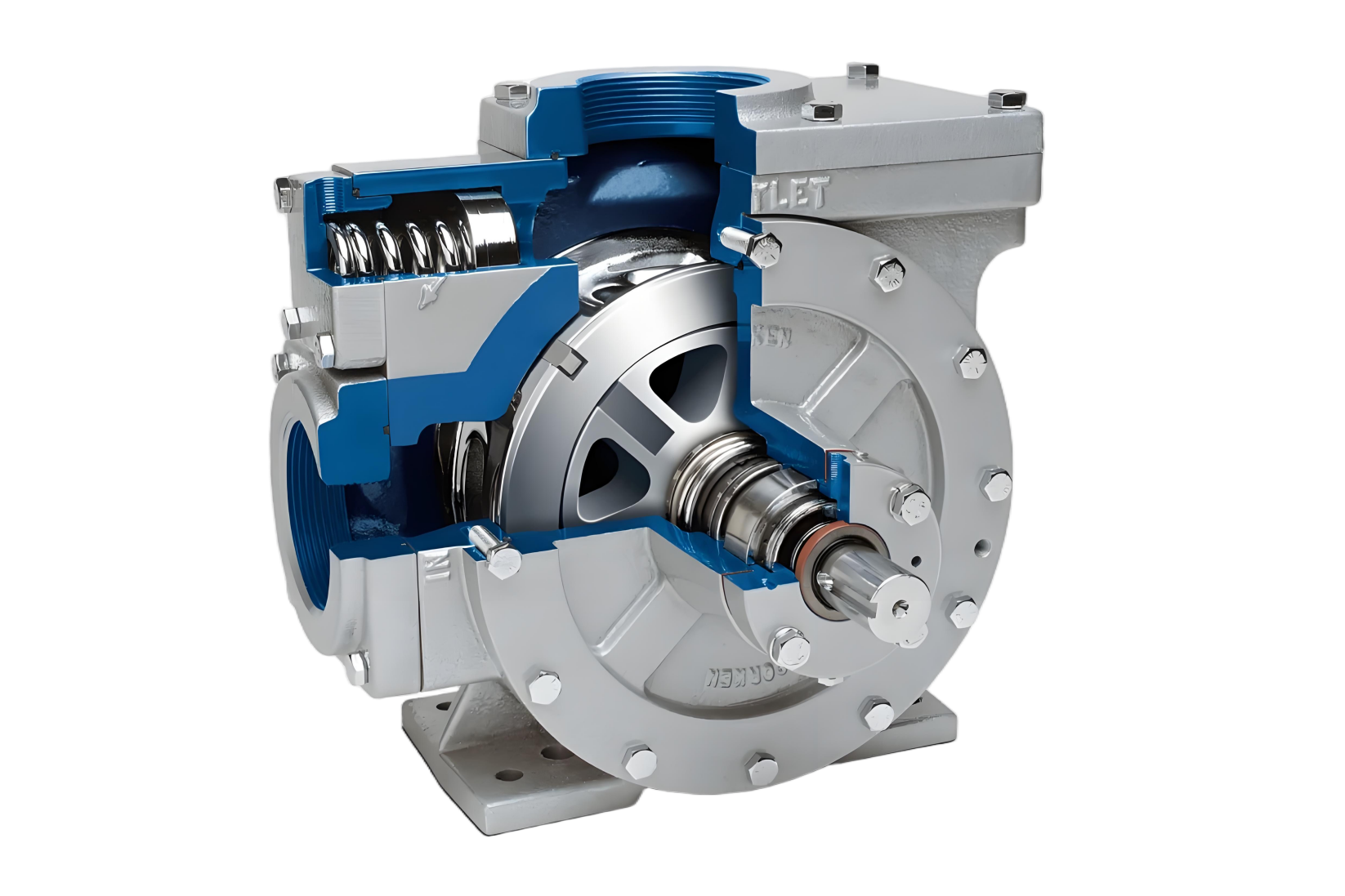 Vane pump showing rotor and vanes