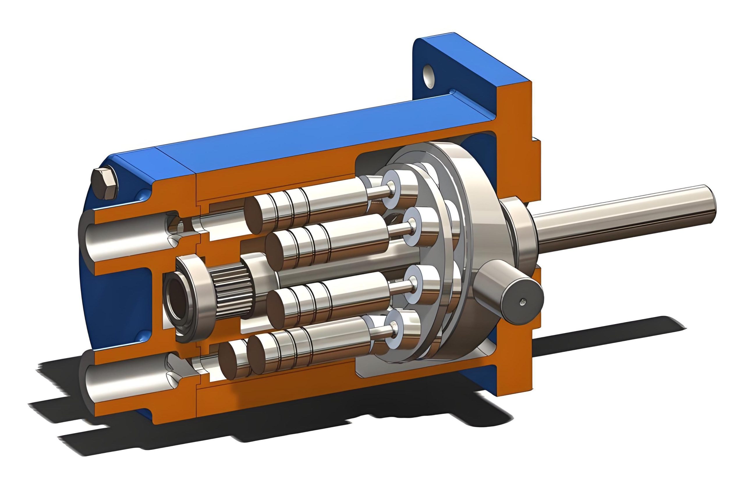 Piston pump showing internal piston mechanism