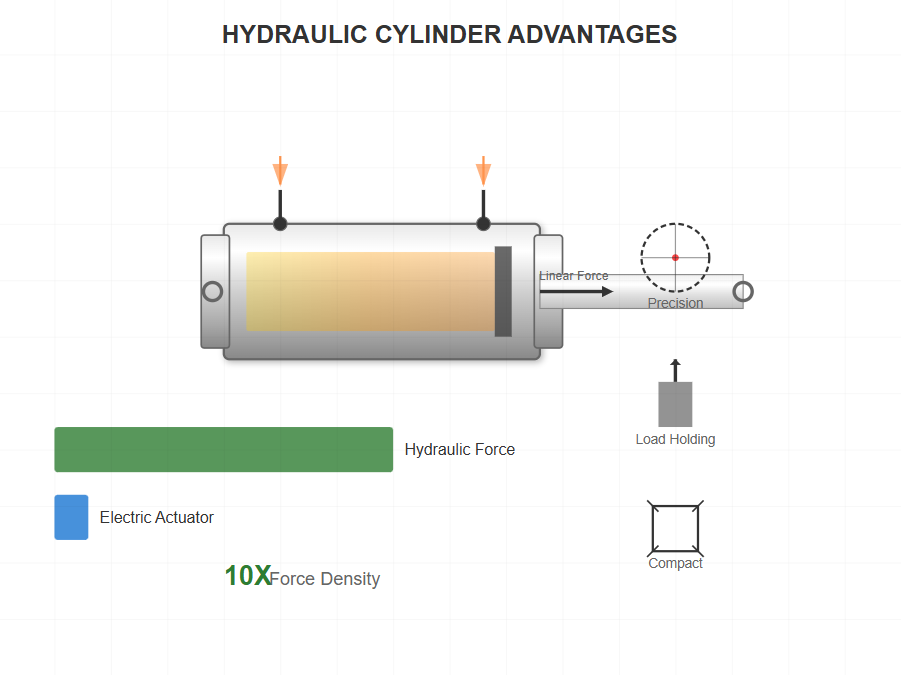 Industrial hydraulic system demonstrating cylinder advantages