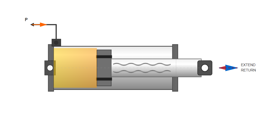 Single-acting hydraulic cylinder
