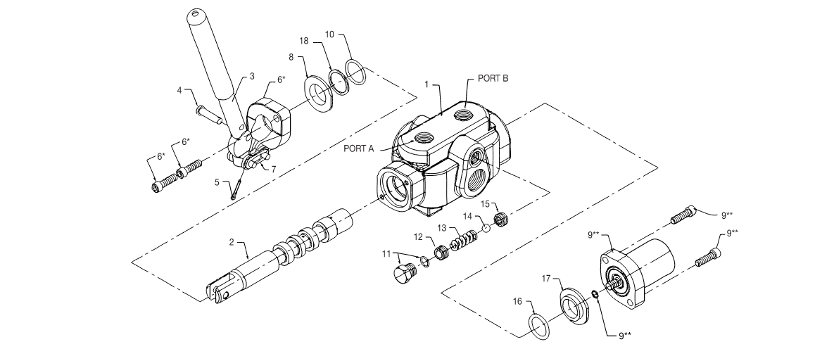Exploded diagram of the Energy 0C000908 detent cover assembly showing balls, springs, sleeve, and spool stop