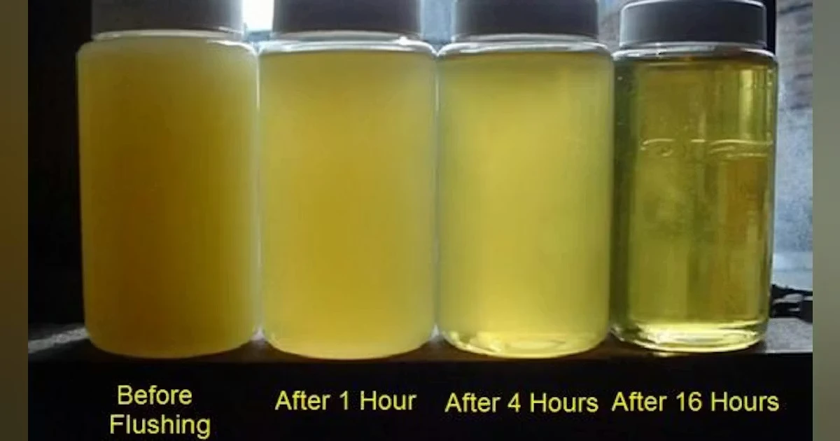Water contamination in hydraulic oil — milky fluid indicating moisture that can freeze and damage components